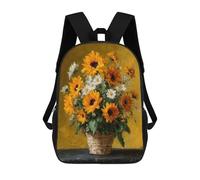 sinyumoney Sunflower Bouquet Painting-4 Mochilas Infantiles Mochila Escolar Impresa En 3D Para Niños Mochilas De Viaje Bolsas Para Libros Para Niños 17inch Mochila Escolar
