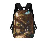 sinyumoney Sunlit Indoor Garden Oasis Mochila Escolar Impresa En 3D Para Niños, Mochila Escolar Informal De Moda Para Viajes Para Niños Y Estudiantes 17inch