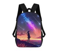 sinyumoney Sunset Anime Girl Sky Mochila Escolar Resistente Al Agua Para Computadora, Ideal Para Campus, Actividades Al Aire Libre, Viajes Y Deportes 17inch