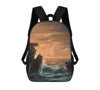 sinyumoney Sunset at Sea Mochilas Para Niños, Mochilas Escolares Personalizadas En 3D Para Niños Y Niñas, Mochilas Escolares Grandes, Mochilas Informales Para El Día A Día 17inch