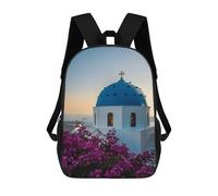 sinyumoney Sunset at The Blue Church Mochilas Para Niños Mochila Escolar Mochila Escolar Impresa En 3D Mochilas Escolares De Moda Para Niños De Primaria Y Secundaria 17inch