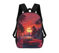sinyumoney Sunset Beach Drive Mochila Escolar, Mochila De Viaje Para La Universidad, Mochilas Para Niñas Y Adolescentes 17inch