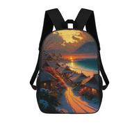sinyumoney Sunset Beach Village Pathway Mochilas Impresas En 3D Para Niños, Mochila Escolar, Mochila De Moda Para Niños De Primaria Y Secundaria 17inch