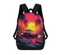 sinyumoney Sunset Drive Tropical Paradise Mochila Escolar Para Secundaria, Mochila Informal Para Niñas Y Adolescentes 17inch