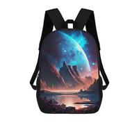 Sinyumoney Sunset Galaxy Landscape Mochila Escolar Ligero Y Casual Para Hombres, Mujeres Y Adolescentes, Mountain Lake Landscape, 17"