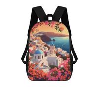 sinyumoney Sunset in Santorini Mochila Escolar Impresa En 3D Para Niños 17inch Mochilas Para Niños Y Niñas, Mochilas Escolares Para Niños, Mochilas De Viaje