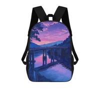 sinyumoney Sunset Japan Painting Mochila Infantil Para Niñas, Mochila Escolar 3D, Mochila Para Niños Pequeños, Mochila Informal De Día, Mochila Escolar De Moda 17inch