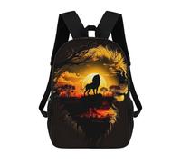 sinyumoney Sunset Lion Silhouette Mochilas Para Niños Mochila Escolar Mochila Escolar Impresa En 3D Para Niños Estudiantes De Primaria Y Secundaria 17inch