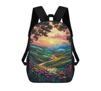 sinyumoney Sunset Mountain Path Mochila Escolar De 17 Pulgadas Para Adolescentes, Con Estampado 3D, Ajustable Y Con Bolsillos, Ideal Para Niños, Niñas Y Estudiantes.