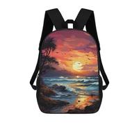 sinyumoney Sunset Ocean Waves Mochila Escolar Impresa En 3D 17inch Mochilas De Moda Para Niños, Mochilas Escolares Para Niños De Primaria Y Secundaria