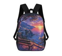 sinyumoney Sunset Over Coastal Village Mochila Escolar Resistente Al Agua Para Ordenador Portátil: Perfecta Para Viajes, Trabajo Y Uso Diario 17inch
