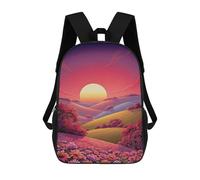 sinyumoney Sunset Over Rolling Hills -1 Mochila Escolar De Moda, Mochila Para Material Escolar, Mochila Impermeable Informal Para Hombres/mujeres 17inch