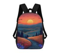 sinyumoney Sunset Over Rolling Hills Mochilas Infantiles Impresas En 3D Para Niños. Mochilas De Viaje De Moda Para Niños. Mochila Escolar Para Estudiantes De Primaria Y Secundaria.