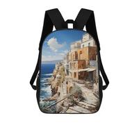 sinyumoney Sunset Over Santorini Mochila Escolar Infantil Impresa En 3D Para Niños, Mochilas De Viaje De Alta Capacidad, Bolsas Para Libros, Mochila Escolar Infantil 17inch