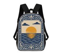 sinyumoney Sunset over The Ocean Illustration Mochila Escolar Para Ordenador Portátil Para La Escuela/trabajo/viajes: Perfecta Para Viajes, Trabajo Y Uso Diario 17inch