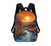 sinyumoney Sunset over The River Mochila Escolar Para Secundaria Y Preparatoria. Mochila Informal Para Adolescentes, Chicas, Chicos, Mujeres Y Hombres. 17inch
