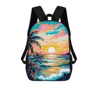 sinyumoney Sunset Palm Beachscape -1 Mochilas Infantiles Impresas En 3D Para Niños, Mochilas Escolares De Moda, Mochilas De Viaje, Mochilas Escolares Para Niños De Primaria 17inch