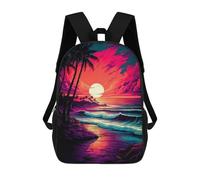 sinyumoney Sunset Palm Beachscape Mochila Escolar Impresa En 3D Mochilas Informales Para Niños Mochila Escolar Impresa En 3D Para Niños De Primaria Y Secundaria 17inch