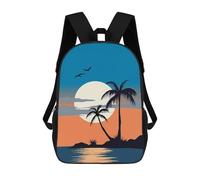 sinyumoney Sunset Palm Reflections Mochila Escolar Infantil Estampada Para Adultos Y Niños, Mochila De Viaje Para El Día A Día 17inch