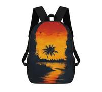 sinyumoney Sunset Palm Silhouette Mochila Escolar Para Niños Con Impresión 3D, Mochila Moderna Para Niños Y Niñas, Mochila Informal Para Estudiantes. 17inch