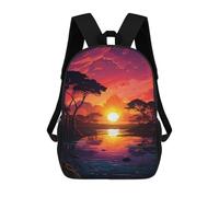 sinyumoney Sunset Reflections on Water -1 Mochila Escolar De 17 Pulgadas Para Adolescentes, Con Estampado 3D, Ajustable Y Con Bolsillos, Ideal Para Niños, Niñas Y Estudiantes.