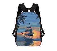 sinyumoney Sunset Sailboat Mochilas Infantiles Impresas En 3D, Mochilas De Moda Informales, Mochilas De Viaje Bonitas, Mochilas Informales Para Exteriores Para Niños Y Niñas 17inch