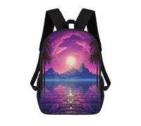sinyumoney Sunset Synthwave Harmony Mochila Escolar Mochila De Día Mochila De Negocios Mochila Impermeable Para Libros Para Hombres/mujeres 17inch