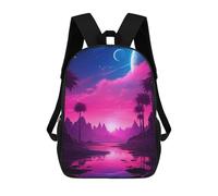 sinyumoney Sunset Synthwave Reverie Mochila Escolar Resistente Al Agua - Perfecta Para Viajes, Trabajo Y Uso Diario 17inch