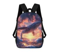 sinyumoney Sunset Whale Mochila Escolar Ligera Para El Colegio, Mochila Escolar De Día, Mochila Para Libros Para Hombres, Mujeres Y Adolescentes 17inch