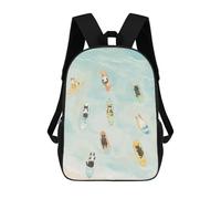sinyumoney Surf Cats Tropical Beach Mochilas Infantiles Impresas En 3D De 17 Pulgadas. Mochila Escolar Informal Impresa En 3D Para Niños De Primaria Y Secundaria.
