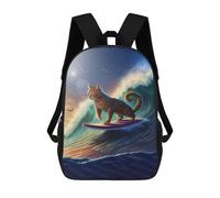 sinyumoney Surfing Cat Adventure -1 Mochila Escolar Infantil Impresa En 3D Para Niños, Mochilas De Viaje De Alta Capacidad, Bolsas Para Libros, Mochila Escolar Infantil 17inch