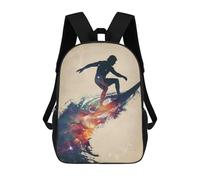 sinyumoney Surfing Galaxy Silhouette Mochilas Para Niños Y Estudiantes, Mochilas Escolares Impresas En 3D, Mochilas Para Estudiantes De Primaria Y Secundaria, Mochilas Para Niños Y Niñas 17inch
