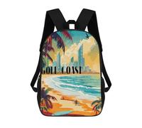 sinyumoney Surfing Gold Coast Mochila Infantil Para Niñas, Mochila Escolar 3D, Mochila Para Niños Pequeños, Mochila Informal De Día, Mochila Escolar De Moda 17inch