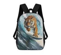 sinyumoney Surfing Tiger Surfer Wave Mochilas Infantiles Impresas En 3D Para Niños. Mochilas De Viaje De Moda Para Niños. Mochila Escolar Para Estudiantes De Primaria Y Secundaria.
