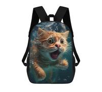 sinyumoney Surprised Cat Underwater Mochilas Infantiles Impresas En 3D, Mochilas De Moda Informales, Mochilas De Viaje Bonitas, Mochilas Informales Para Exteriores Para Niños Y Niñas 17inch