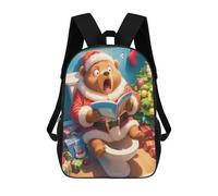 sinyumoney Surprised Santa Bear Mochila Escolar Mochilas Escolares Para Niñas Y Niños Mochila Con Bolsillo Mochila Escolar De Moda Para Niños 17inch