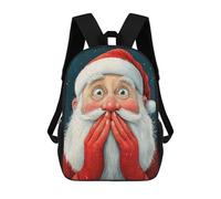 sinyumoney Surprised Santa Claus Mochila Escolar Para Niñas Mochila Impermeable Mochila Informal De Día Mochila Ligera Para Niño Y Niña Mochila Escolar 17inch