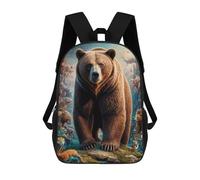 sinyumoney Surreal Grizzly Bear Mochilas De Moda Impresas En 3D 17inch Mochila Escolar Informal Para Niños De Primaria Y Secundaria