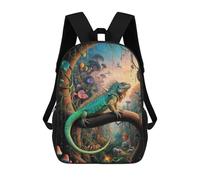 sinyumoney Surreal Iguana Safari Mochila Escolar Para Niños Mochila Escolar Impresa En 3D Mochila Escolar De Moda Para Niños De Primaria Y Secundaria 17inch