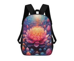 sinyumoney Surreal Lotus Flower Mochilas Impresas En 3D 17inch Mochila Escolar Infantil Para Exteriores, Mochila Informal De Día, Bolsas De Viaje Informales Para Estudiantes De Secundaria