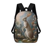 sinyumoney Surreal Rabbit Safari Mochila Infantil, Mochila Escolar Impresa En 3D, Mochila Para Niños Y Niñas, Mochila Escolar Ajustable Para La Escuela Primaria 17inch