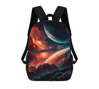 sinyumoney Surreal Spaceship Mochila Infantil De 17 Pulgadas, Mochila Escolar Con Estampado 3D De Dibujos Animados Para Niños Y Adolescentes.