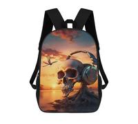 sinyumoney Surreal Sunset Music Skull Mochilas Para Niños Mochilas Escolares Mochila Escolar Para Niños Impresa En 3D Mochilas De Viaje De Moda Para Niños De Primaria Y Secundaria 17inch