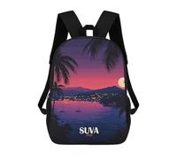 sinyumoney Suva Fiji Tropical Nightscape Illustration Mochila Escolar Impresa En 3D Para Niños Mochilas De Viaje De Alta Capacidad Bolsas Para Libros Mochila Escolar Para Niños Mochila 17inch