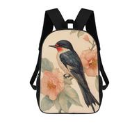 sinyumoney Swallow Bird And Flowers - Art Nouveau Mochila Infantil Con Impresión 3D, Mochila Escolar Para Niños, Mochila Informal Divertida Para Niños Y Adolescentes 17inch