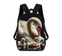 sinyumoney Swan Family Portrait Mochilas Infantiles Impresas En 3D, Mochilas De Moda Informales, Mochilas De Viaje Bonitas, Mochilas Informales Para Exteriores Para Niños Y Niñas 17inch