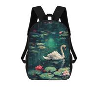 sinyumoney Swan in A Lily Pond Mochila Infantil De Moda Divertida Mochila Escolar Para Niños Y Adolescentes Con Impresión 3D Para Niños 17inch