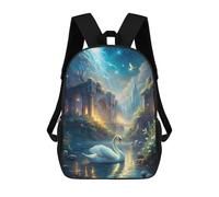 sinyumoney Swan in Fantasy Landscape with Ruins Mochila Infantil De Moda Divertida Mochila Escolar Para Niños Y Adolescentes Con Impresión 3D Para Niños 17inch