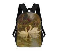 sinyumoney Swans in A Pond Painting Mochila Escolar, Mochila De Negocios, Mochila Impermeable Para Libros Para Hombres, Mujeres Y Adolescentes 17inch