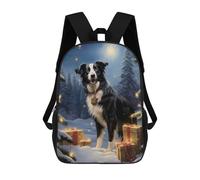 sinyumoney Sweet Border Collie Xmas Mochila Para Niños, Adolescentes Y Estudiantes, Mochilas Para Niñas, Mochilas Para Niños Pequeños, Primaria Y Secundaria 17inch